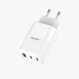 Încărcător Rapid GaN 65W, 2x USB-C + USB-A, Power Delivery - ASPOR A883EU