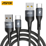 Cablu USB-A la USB-C nylon ASPOR AC53