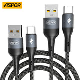 Cablu USB-A la USB-C, Nylon Împletit, Încărcare Rapidă 5A, 1m - ASPOR AC53