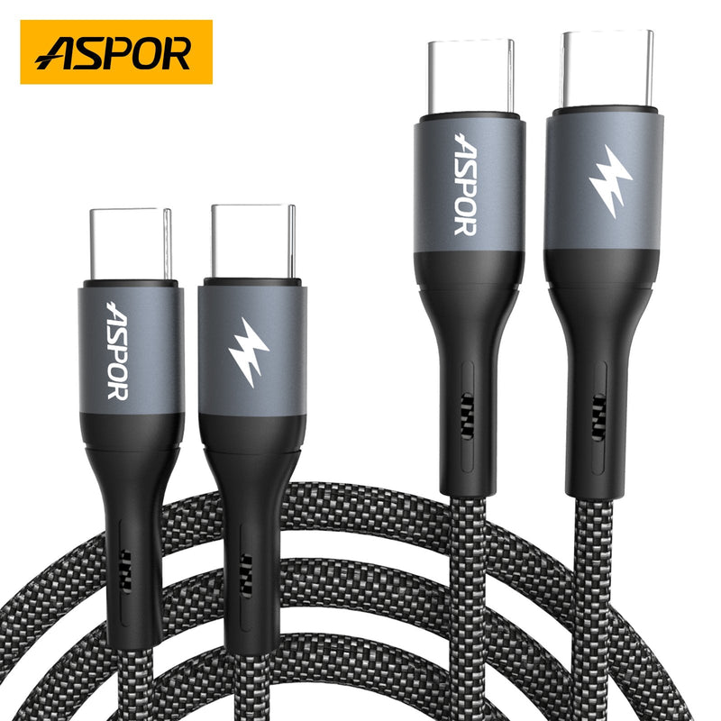 Cablu USB-C la USB-C 60W nylon ASPOR AC55